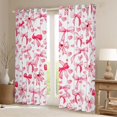 thumbnail image 2 of Manfei Watercolor Dot Bow Curtains and Drapes Pack of 2 (52x63 Each),Pink Heart Print Black Out Curtains, 2 of 6