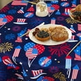 thumbnail image 5 of 4th of July Tablecloth 60x60 Memorial Day Patriotic Table Cloths Waterproof American Flag Table Cover for Round Table, 5 of 6
