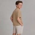 thumbnail image 6 of Ugoldhm Boys' Henley Short Sleeve T-Shirt Lightweight Solid Color with Chest Pocket Casual Tee, 6 of 8