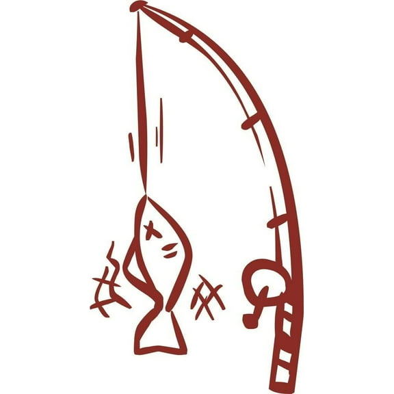 Design With Vinyl A Family That Plays Together Artwork Fishing Pole Fisherman Dream Bait Hook Line Wall Decal for Family - Sinker Boat River Bass Trout Themed Decal - Size: 30 In x 15 In