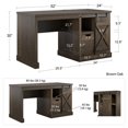 thumbnail image 4 of Knox County Single Pedestal Computer Desk, Brown Oak, 4 of 8