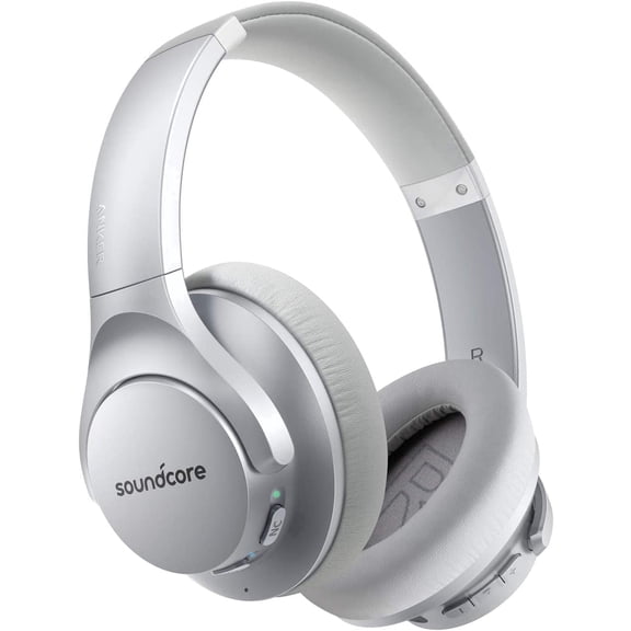 Soundcore Life Q20 Hybrid Active Noise Cancelling over-ear Headphones, 60H Playtime, Hi-Res Audio,Memory Foam Ear Cups, for Travel & Home Office