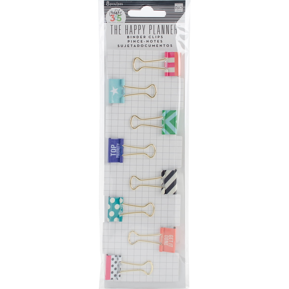 Happy Planner Binder Clips 8/PkgTop Priority