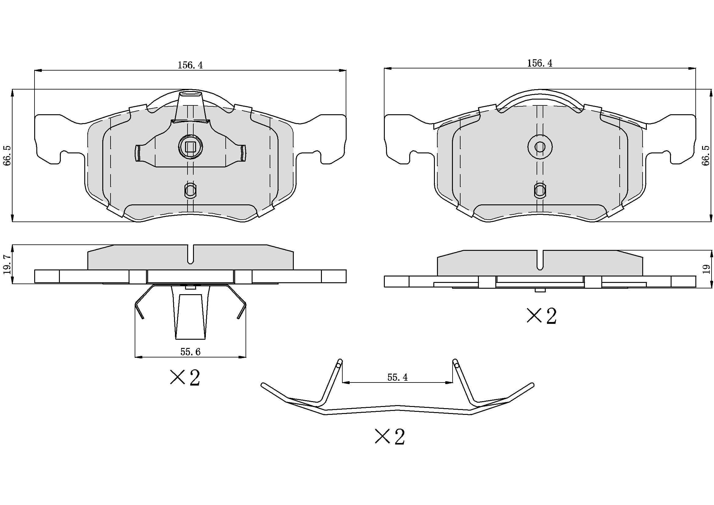 Winstop Brake Pad Set, Front WS.0843.0.M, Ford Escape 2007-2001