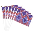 thumbnail image 4 of Handheld Flag Double-Sided Hand Waving Flag 8.2×5.5in Used For Team Activities Or Decoration In Decorative Places Palevioletred Moroccan Trellis Hand-Drawn Sketch_1 Six Piece, 4 of 8