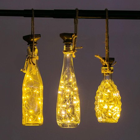 Solar Powered Wine Bottle Lights 6 Packs Of 20 Led Waterproof Square Cork Lights Fairy Lights Birthday Party Christmas Outdoor Holiday Garden Courtyard Passage Decoration White Walmart Canada