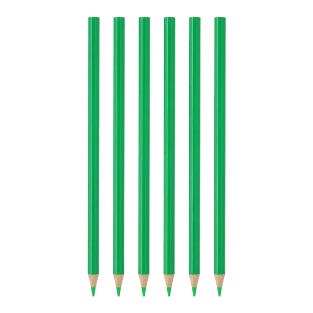 Juego de lápices de colores verdes Uxcell, 6 lápices de colores de aceite de madera para artistas, lápiz de dibujo