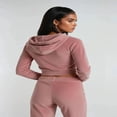 thumbnail image 3 of Forever 21 Velour Zip-Front Hoodie & Pant Set, Color- Pink, Size- M, 3 of 7