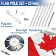 Flagpole Set with Canada Flag and Solar Lights 20 Ft InGround
