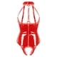 thumbnail image 4 of Lencería de látex para mujer, mono de peluche, traje erótico para fiesta de baile, traje de porno, aspecto mojado, charol, copa abierta, entrepierna abierta, leotardo, 4 of 5