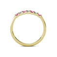 thumbnail image 5 of TriJewels 0.36 ctw Pink Sapphire and Lab Grown Diamond 7 Stone Wedding Band in 10K Yellow Gold, 5 of 7