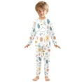 thumbnail image 6 of FORMRS Long Sleeve Top and Pants Pajama Set for Niños 2-Piece Sleepwear, Sizes 18M-8Y, Cartoon Doodles, 6 of 6