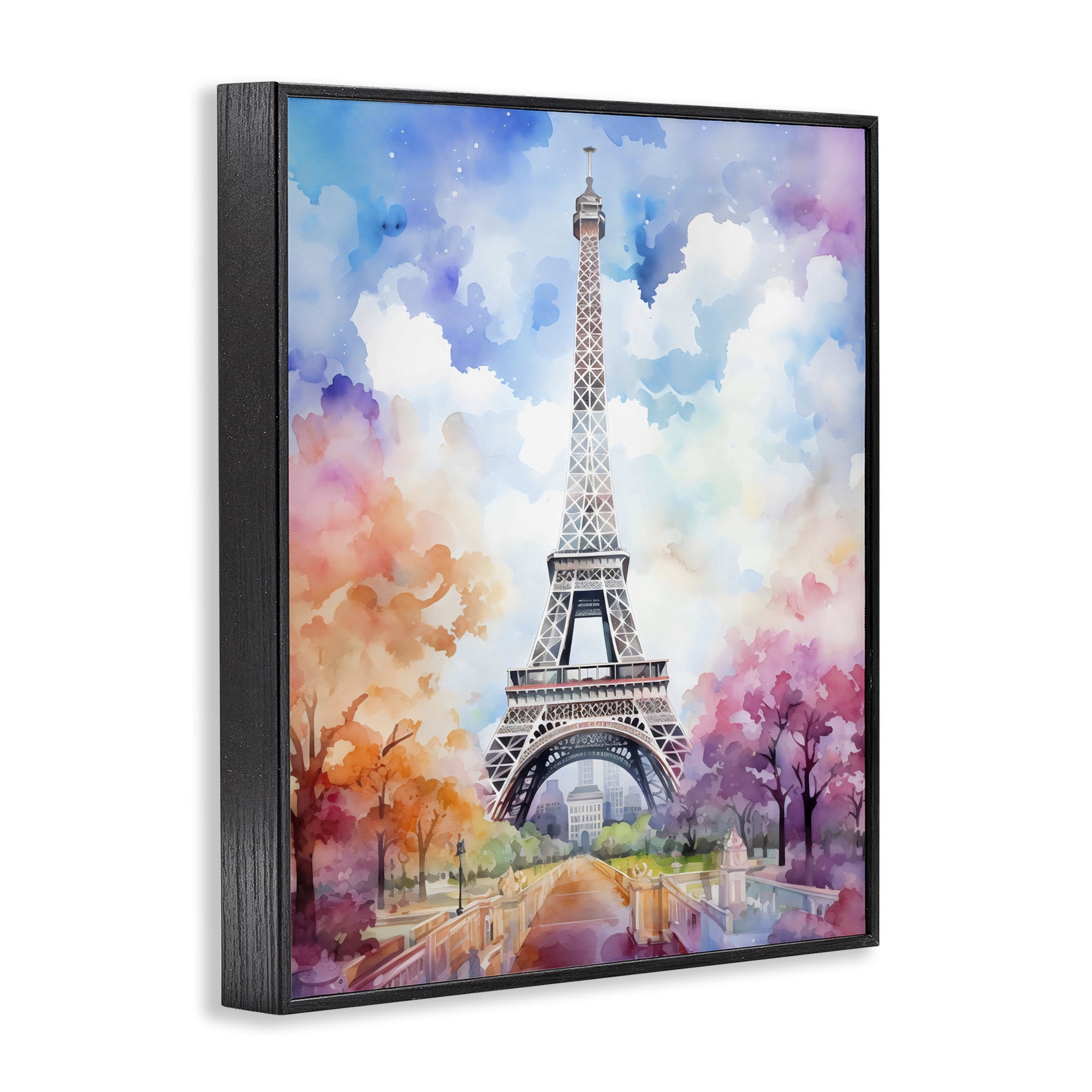 Stupell Industries Pastel Paris Springtime Tower Black Framed Giclee Art, design by Creative Studio