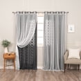 thumbnail image 3 of Aurora Home  Mix & Match Trellis Cut Out Curtains Grey, 3 of 5