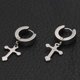 thumbnail image 3 of Pair of pendant cross earrings durable fashion pendant titanium steel mens womens adult cross pendant hoop earrings suitable for party, 3 of 5