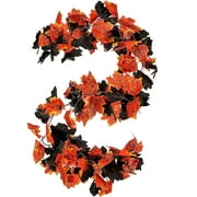 5.9 ft Fall Maple Leaves Garland Artificial Autumn Garland Fake Maple Leaf Garland Decoration for Home Thanksgiving Dinner Fireplace Wedding Party Door Frame Decor