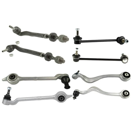 Bapmic 8 Pcs Front Lower + Upper Control Arm Tie Rod End Sway Bar Link Repair Kit for BMW 5 Series E39 528i 530i