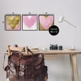 thumbnail image 3 of Stupell Industries Glam Paint Drip Hearts Design Pink Gold Shapes Framed Wall Art Design by Lindsay Rodgers, 3 Piece, 12" x 12", Black Framed, 3 of 5