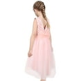 thumbnail image 4 of Girls Dress Pink Lace Plaid Pearl 3D Hi-lo Tulle Wedding Party 8 Years, 4 of 6