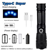 LED Flashlights, 101000 Lumen Super Bright Tactical Flashlight, Rechargeable Flash Light, 5 Modes Zoomable Waterproof Flash Lights for Emergency, Camping, Hiking, Outdoor, Home