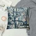 thumbnail image 2 of PRATYUS Blue Floral French Country Decorative Toile Throw Pillow Covers Vintage Pillow Cover Square Pillowcase Rustic Farmhouse Cushion Cover Home Decor for Couch Sofa Bedroom 24x24in, 2 of 5