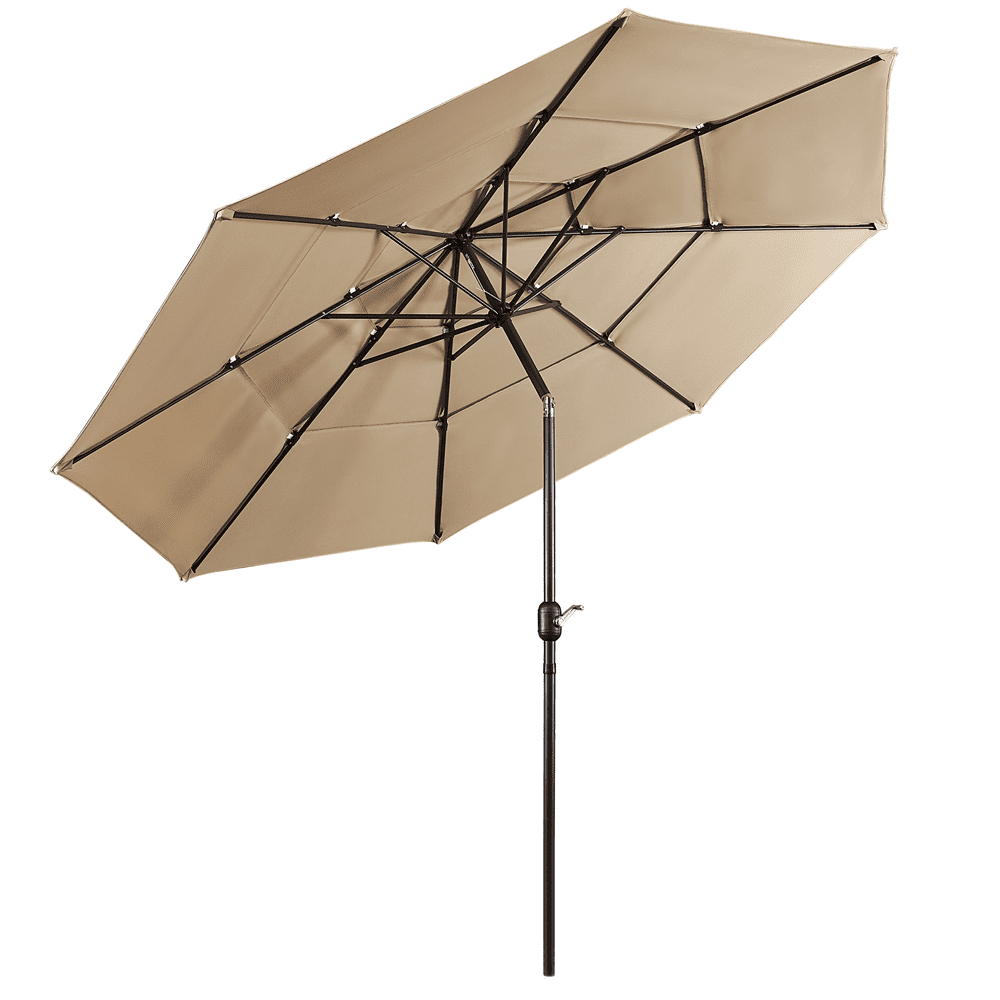 Renwick 10ft Outdoor Vented Table Umbrella with 8 Sturdy Ribs, Tan