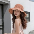 thumbnail image 4 of Siminsem UPF 50+ Straw Sun Hat for Women Wide Brim Fedora Foldable Packable Beach Hat Breathable Roll Up Lightweight Travel Cap Summer UV Protection Hiking Yoga Outdoors Seaside, Orange, One Size, 4 of 4