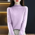 thumbnail image 2 of Inglocry Sweaters for Women 2026 Long Sleeve Crew Neck Lightweight Soft Casual Knitted Pullover Solid Color Sweater Purple XL, 2 of 6