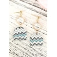 thumbnail image 3 of Multicolor Clear Diamond Chevron Pattern Drop Earrings, 3 of 5