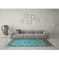 thumbnail image 3 of Ahgly Company Indoor Rectangle Oriental Light Blue Industrial Area Rugs, 2' x 5', 3 of 4