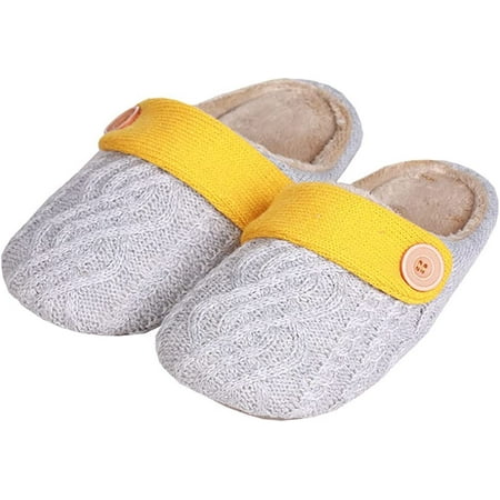 

PIKADINGNIS Women Warm Knitted Fleece Plush Slippers Socks Indoor Slip On Comfy Slippers House Shoes