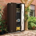 thumbnail image 6 of YODOLLA Outdoor Metal Storage, Cabinet with Adjustable Shelves & Locking Doors, for Home, Office,Garden, Brown, 6 of 8