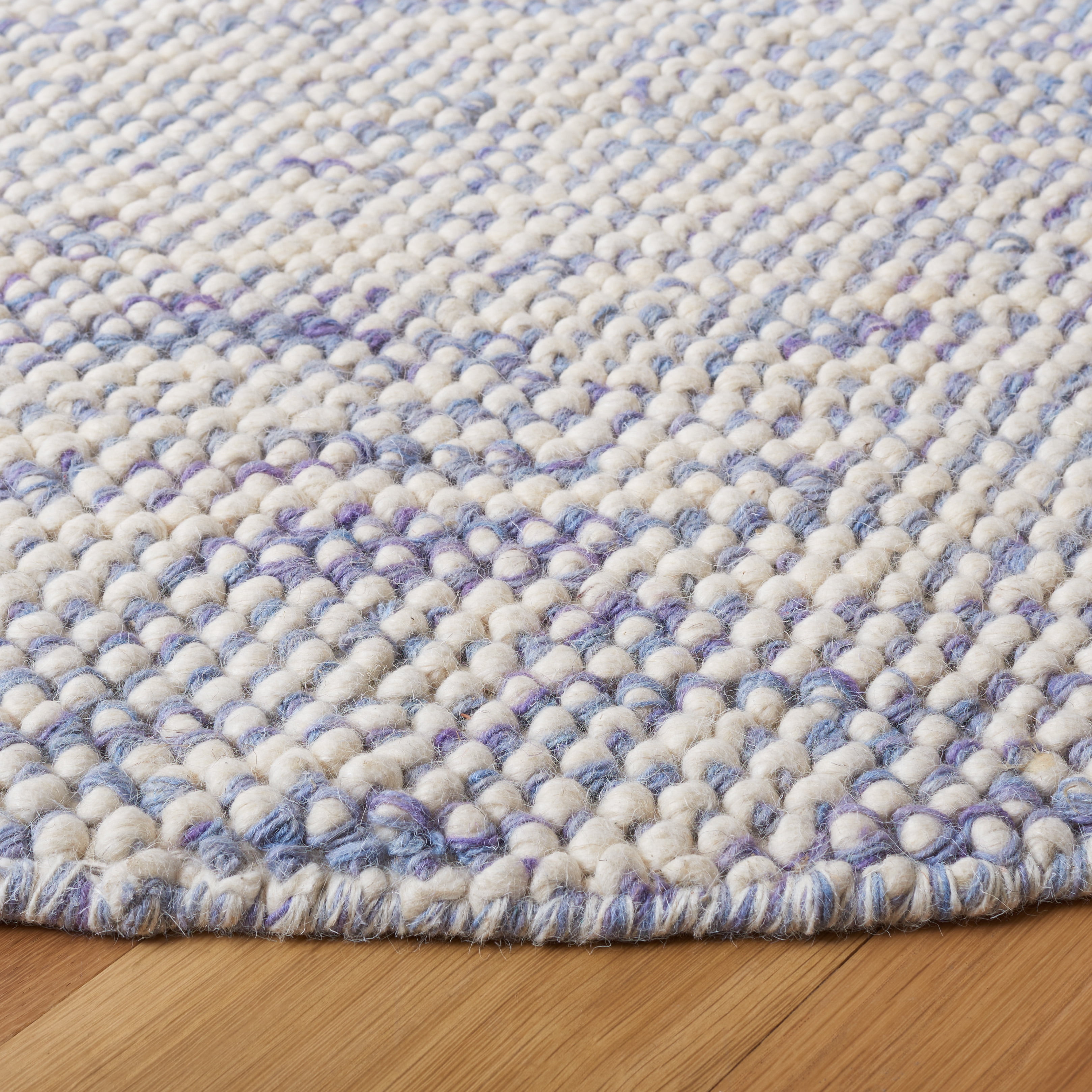 SAFAVIEH Natura Finn Distressed Area Rug, Blue/Ivory, 6' x 6' Round