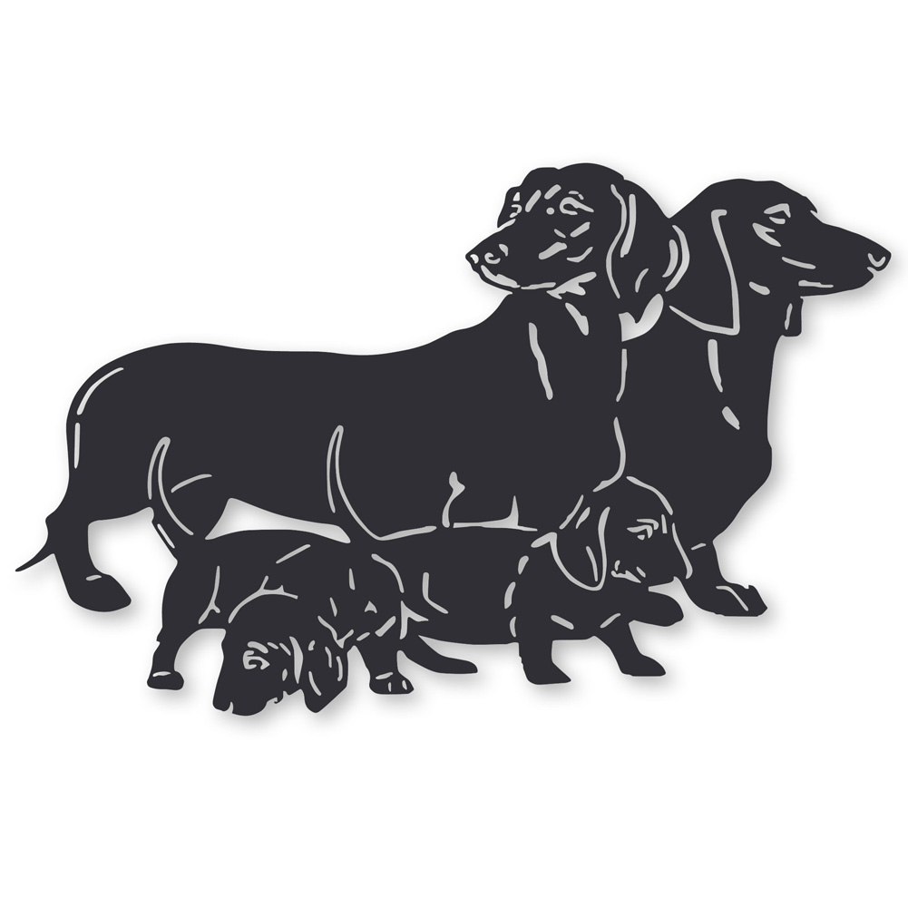 Dachshund Family Detailed Silhouette Metal Wall Art ...