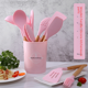 thumbnail image 2 of Espátula de silicona con mango de madera, sartén antiadherente, juego completo dedicado para cocina, espátula para cocinar, cuchara para sopa, cuchara para hornear, juego de utensilios de cocina, 2 of 6
