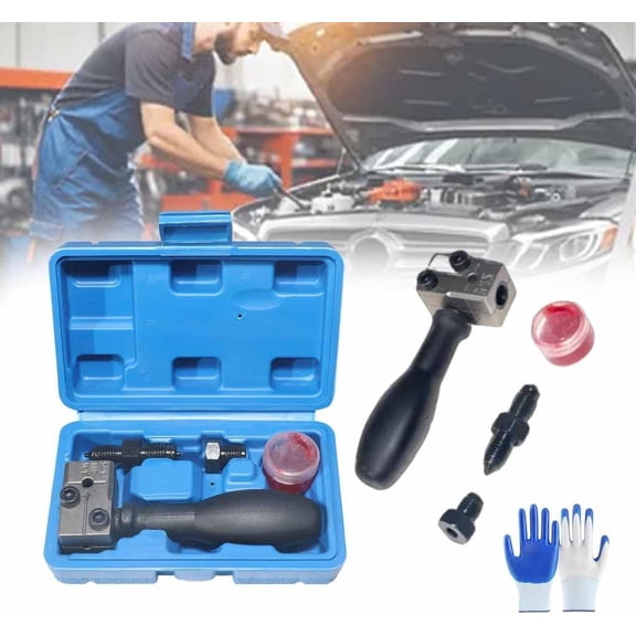 Universal Car Brake Line Flaring Tool Kit, 3/16 Inch Heavy Duty Double Flaring Tools, Locating Pins and Punches for Automotive Brake & Fuel Lines, Suitable for Professional and DIY Repairs