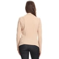 thumbnail image 4 of Women's Classic Draped Open Front Blazer Casual Workwear Long Sleeve Jacket Khaki L, 4 of 5