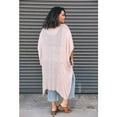 thumbnail image 2 of Womens Frayed Trim Arm Hole Kimono cardigan (Blush), 2 of 4
