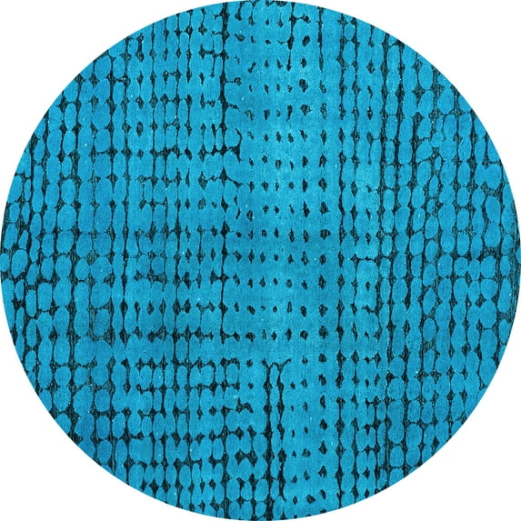 Ahgly Company Indoor Round Abstract Light Blue Modern Area Rugs, 5' Round