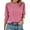 E-Rose Red, variant on Crewneck Blouse for Women Summer 3/4 Sleeve T-Shirts Casual Tees Ladies Loose Tops