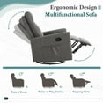 thumbnail image 4 of GIANNA Glider Rocker Recliner Chair with Adjustable Backrest and Footrest, Grey, 4 of 7