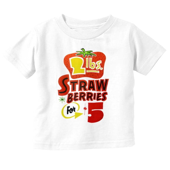 Vintage Strawberries Fruit Food Flyer Toddler Boy Girl T Shirt Infant Toddler Brisco Brands 6M