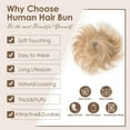 thumbnail image 4 of Moño de pelo humano KISANOF, marrón dorado claro/rubio, 4 of 6