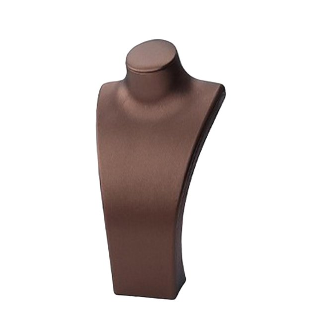Expositor de busto para collares, soporte de maniquí para collares, elegante estante de almacenamiento, organizador de joyas de cuero sintético para 14 cm x 7 cm x 27 cm