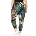 thumbnail image 4 of Agnes Orinda Women's Plus Size Tropical Floral Elastic Waist Jogger Casual Pants, 4 of 7