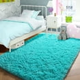 thumbnail image 4 of Alfombra PAGISOFE, suave y esponjosa, de color verde azulado, para dormitorio infantil, color azul, 4 of 8