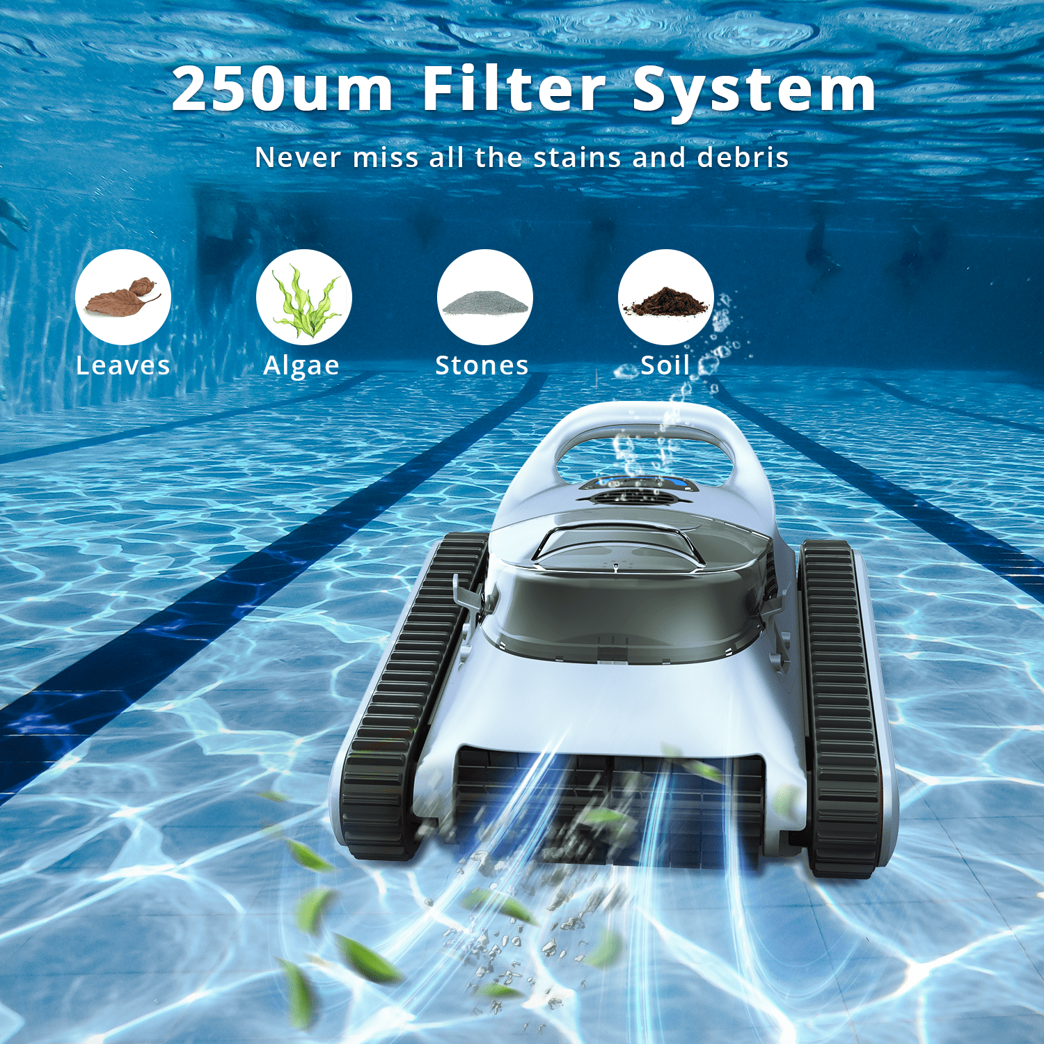 Seauto Crab Pool Vacuum, Cordless Robotic Pool Cleaner for Inground Pools, Wall Climbing, Sonar Navigation