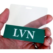 Clear LVN Badge Buddy Horizontal - Hospital & Nurse ID Backer Cards - Transparent Title/Role Identifier - Wear Behind Medical Name Badge on I’D Reel or Lanyard by Specialist ID (Green)