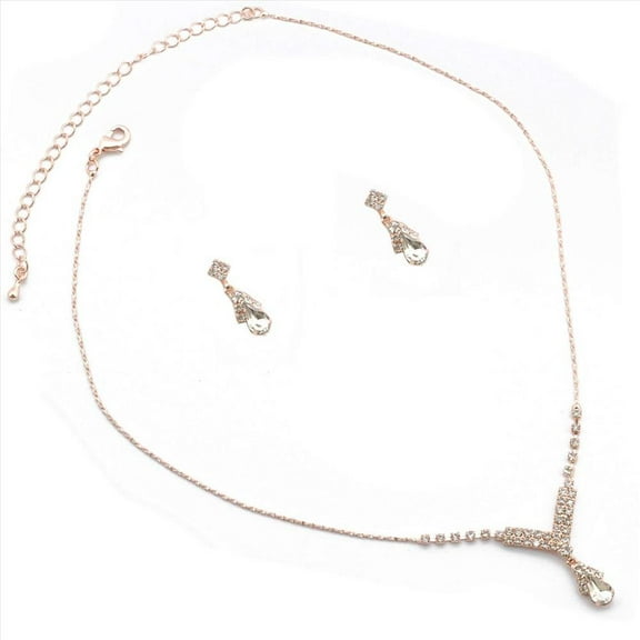 Wedding Jewelry Set Rose Gold Plating Necklace Set