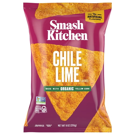 Smash Kitchen Chile Lime Non-GMO Tortilla Chips, 9 oz